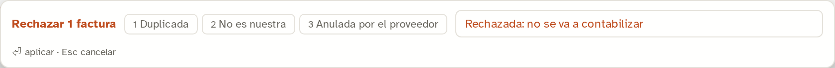 Barra de motivo de Rechazar
